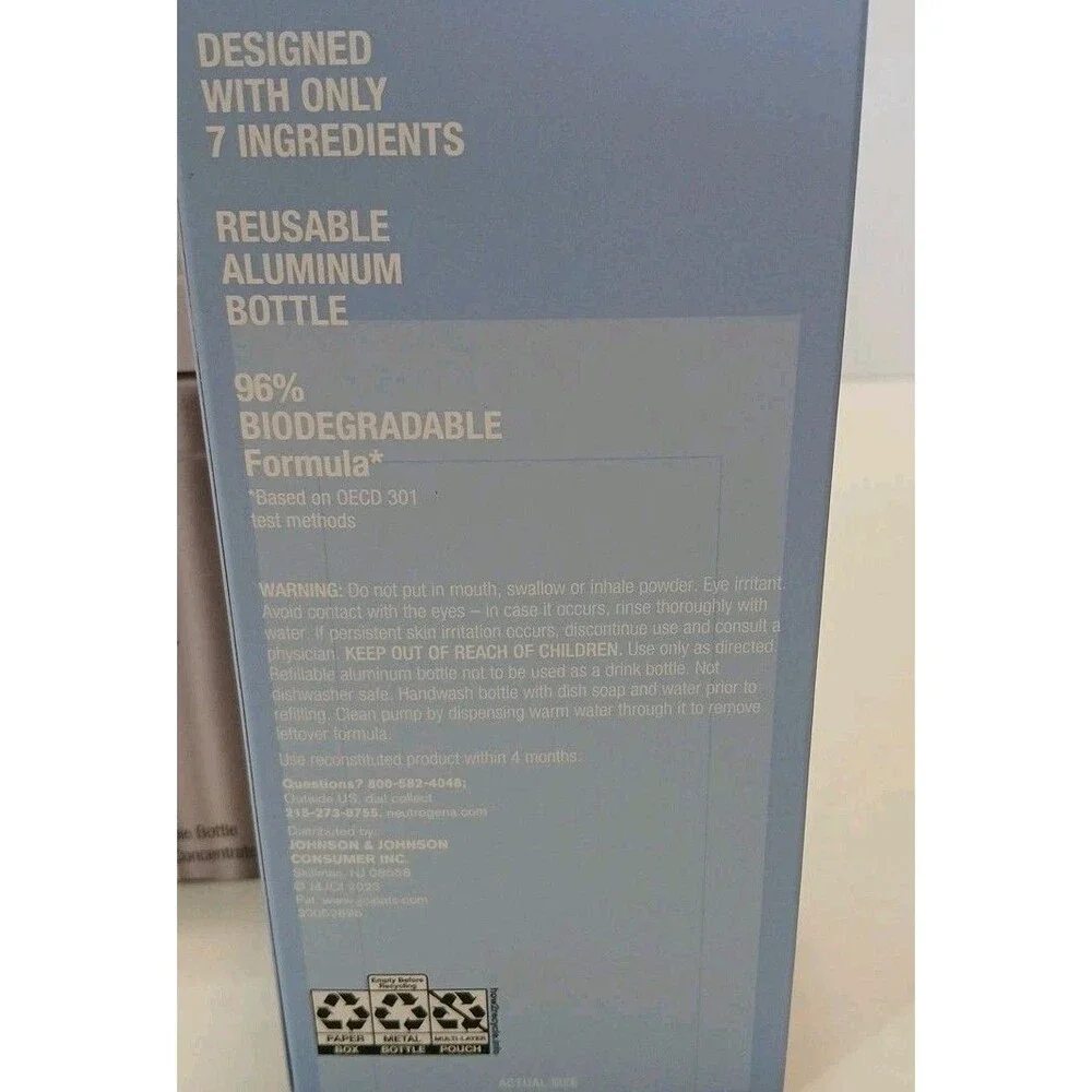 2-Neutrogena Reusable Gentle Foaming Facial Wash Cleanser Bottle Concentrate KIT